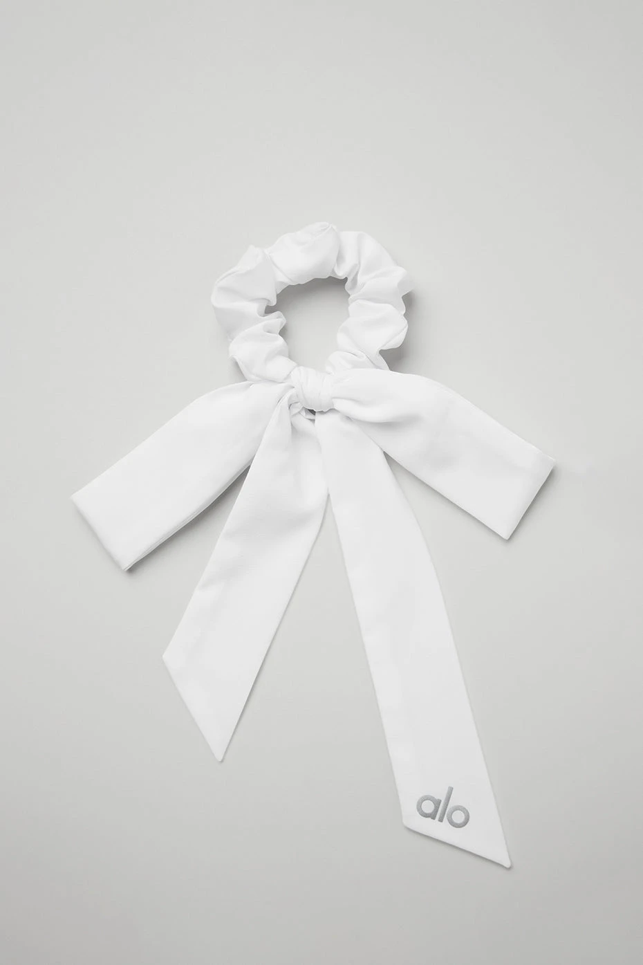 Love Knots Tie Scrunchie - White 3 Love Knots Tie Scrunchie - White