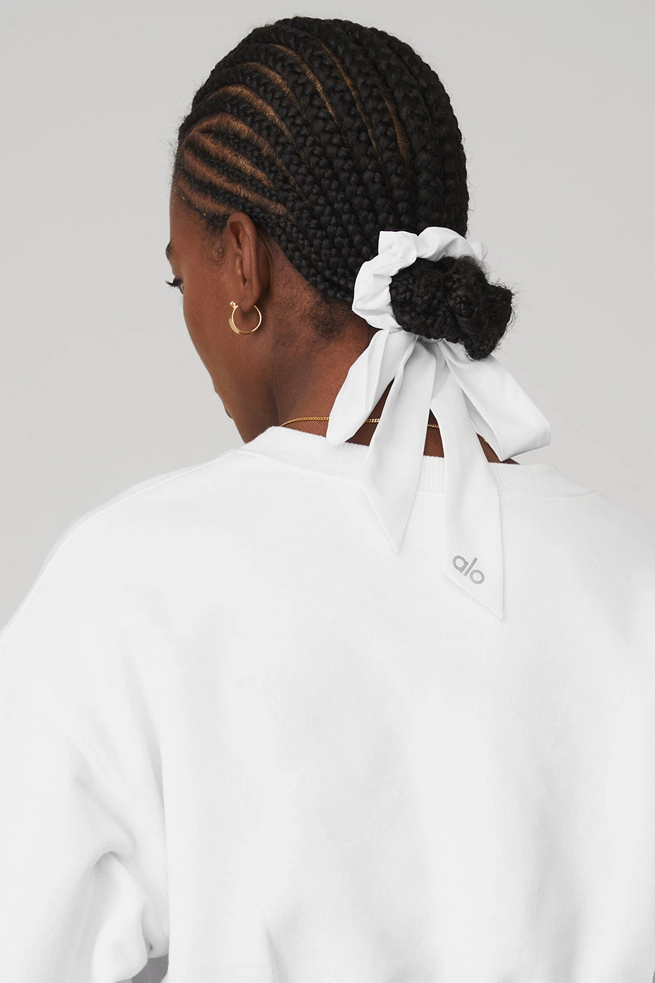 Love Knots Tie Scrunchie - White 4 Love Knots Tie Scrunchie - White - Image 2