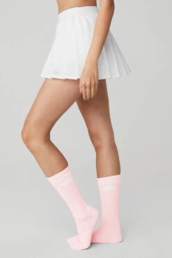 Unisex Throwback Sock - Powder Pink/White -ALO ACTIVEWEAR SALE A0357U 03826 b1 a2 54