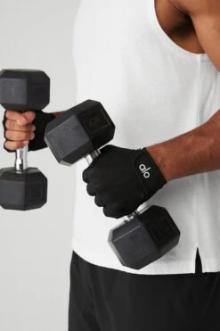 Power Moves Workout Gloves - Black 7 Power Moves Workout Gloves - Black -ALO ACTIVEWEAR SALE A0363U 01 b1 a2