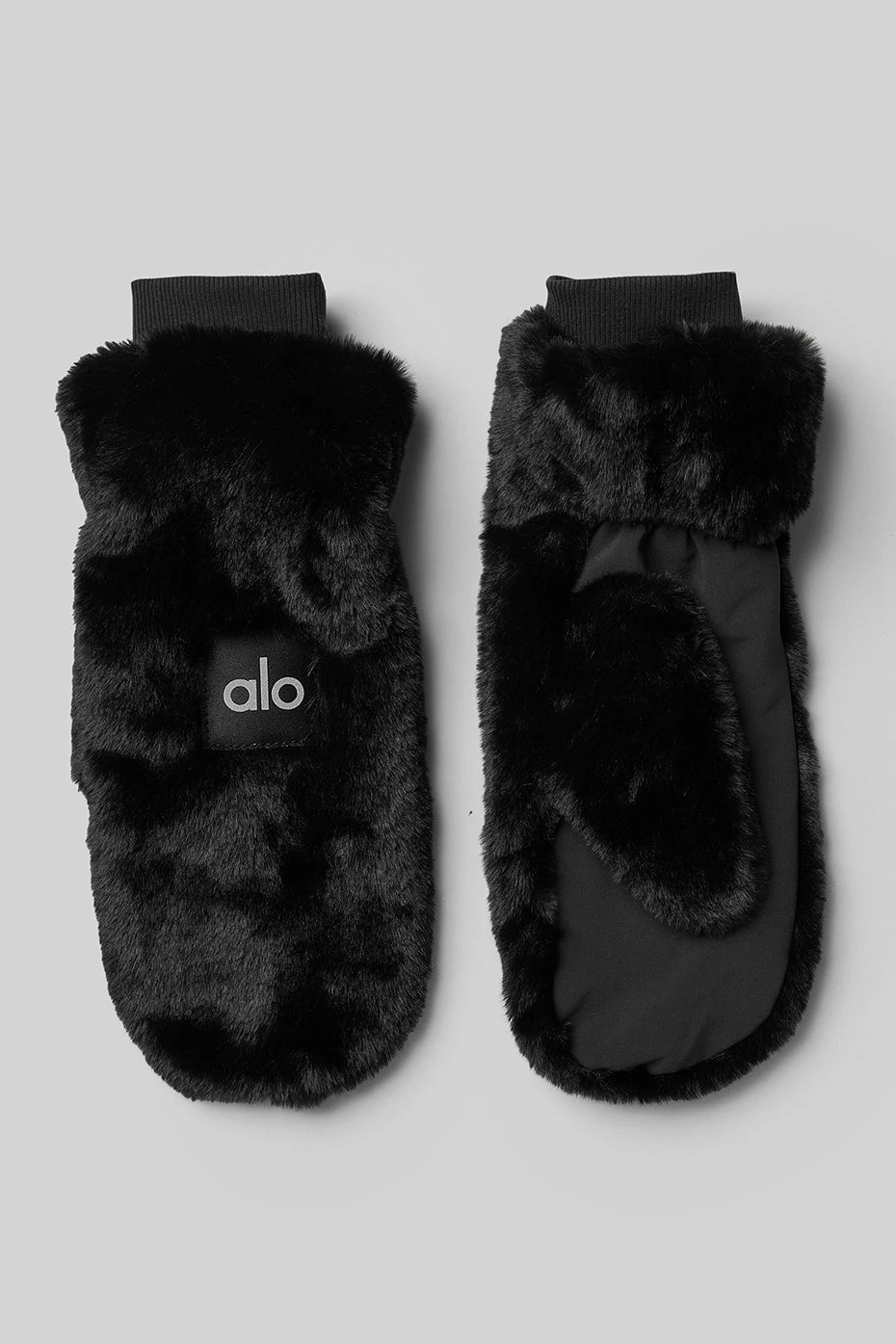 Faux Fur Mittens - Black 4 Faux Fur Mittens - Black - Image 2