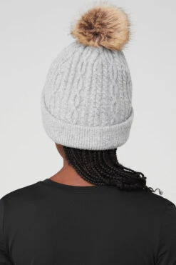 Cable Knit Beanie - Athletic Heather Grey -ALO ACTIVEWEAR SALE A0405U 02910 b1 a3 m100