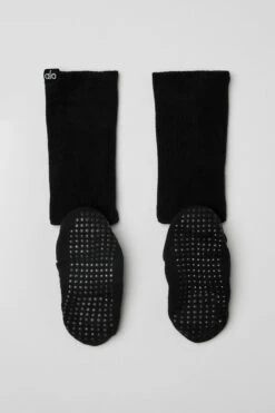 Women's Strappy Siren Grip Sock - Black -ALO ACTIVEWEAR SALE A0411W 01 b1 a2