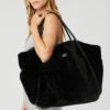 Faux Fur Tote Bag - Black 1 Faux Fur Tote Bag - Black -ALO ACTIVEWEAR SALE A0417U 01 b1 a2 m89