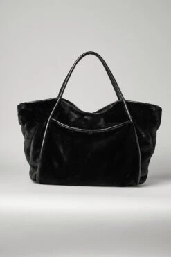 Faux Fur Tote Bag - Black 10 Faux Fur Tote Bag - Black -ALO ACTIVEWEAR SALE A0417U 01 b1 a3