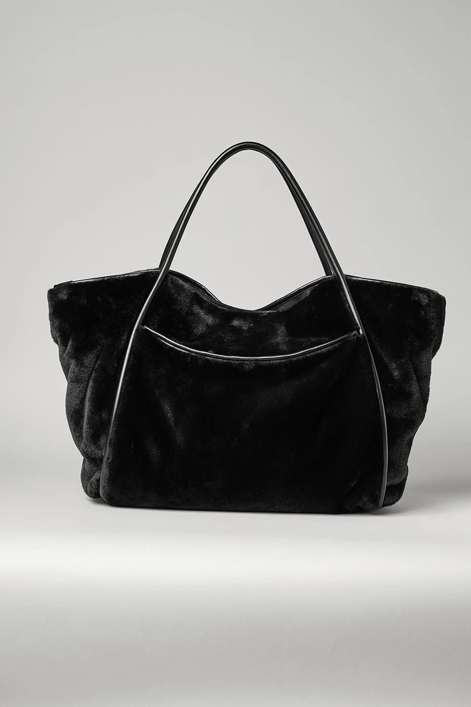 Faux Fur Tote Bag - Black 5 Faux Fur Tote Bag - Black - Image 3