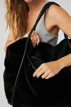 Faux Fur Tote Bag - Black 13 Faux Fur Tote Bag - Black -ALO ACTIVEWEAR SALE A0417U 01 b1 a4 m89