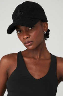 Micro Sherpa Off-Duty Cap - Black -ALO ACTIVEWEAR SALE A0427U 01 b1 s1 a1 1 m100