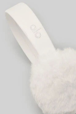 Faux Fur Ear Muff - Ivory -ALO ACTIVEWEAR SALE A0430U 03299 b1 a2