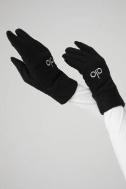 Performance Fleece Gloves - Black -ALO ACTIVEWEAR SALE A0434U 01 b1 s1 a1 1 m100