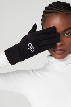 Performance Fleece Gloves - Black -ALO ACTIVEWEAR SALE A0434U 01 b1 s1 a2 1 m100