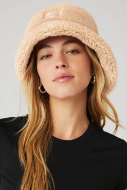 Foxy Sherpa Bucket Hat - Camel -ALO ACTIVEWEAR SALE A0461U 01660 b1 a1 m89