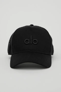 District Trucker Hat - Black -ALO ACTIVEWEAR SALE A0467U 01 b1 a1