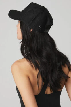 District Trucker Hat - Black -ALO ACTIVEWEAR SALE A0467U 01 b1 a3 m54