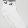 Unisex Half-Crew Throwback Sock - White/Black -ALO ACTIVEWEAR SALE A0480U 0001 b1 a1