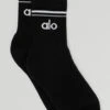 Unisex Half-Crew Throwback Sock - Black/White -ALO ACTIVEWEAR SALE A0480U 0100 b1 a1