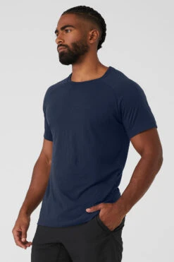 Triumph Raglan Tee - Navy -ALO ACTIVEWEAR SALE M1133R 03842 b1 s1 a3 1 m93