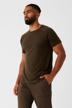 Triumph Raglan Tee - Espresso -ALO ACTIVEWEAR SALE M1133R 04064 b1 s3 a2 1 m93