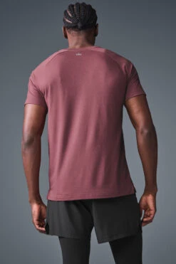 Triumph Raglan Tee - Burgundy Truffle -ALO ACTIVEWEAR SALE M1133R 05815 b1 s1 a2 1 m221