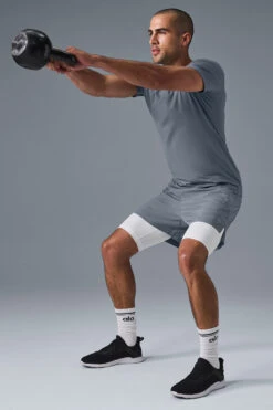 Conquer Reform Crewneck Short Sleeve - Steel Grey -ALO ACTIVEWEAR SALE M1205R 05541 b1 s1 a5 1 m180