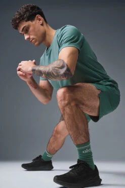 Conquer Reform Crewneck Short Sleeve - Winter Ivy -ALO ACTIVEWEAR SALE M1205R 05819 b1 s1 a4 1 m214