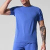 Conquer Reform Crewneck Short Sleeve - Marathon Blue -ALO ACTIVEWEAR SALE M1205R 06037 b1 s1 a001 1 m214
