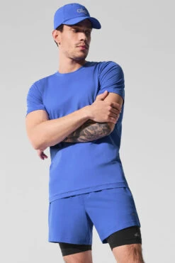 Conquer Reform Crewneck Short Sleeve - Marathon Blue 11 Conquer Reform Crewneck Short Sleeve - Marathon Blue -ALO ACTIVEWEAR SALE M1205R 06037 b1 s1 a004 1 m214