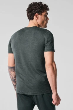Conquer Reform Crewneck Short Sleeve - Charcoal Green Heather 9 Conquer Reform Crewneck Short Sleeve - Charcoal Green Heather -ALO ACTIVEWEAR SALE M1205R 06111 b1 s1 a2 1 m214