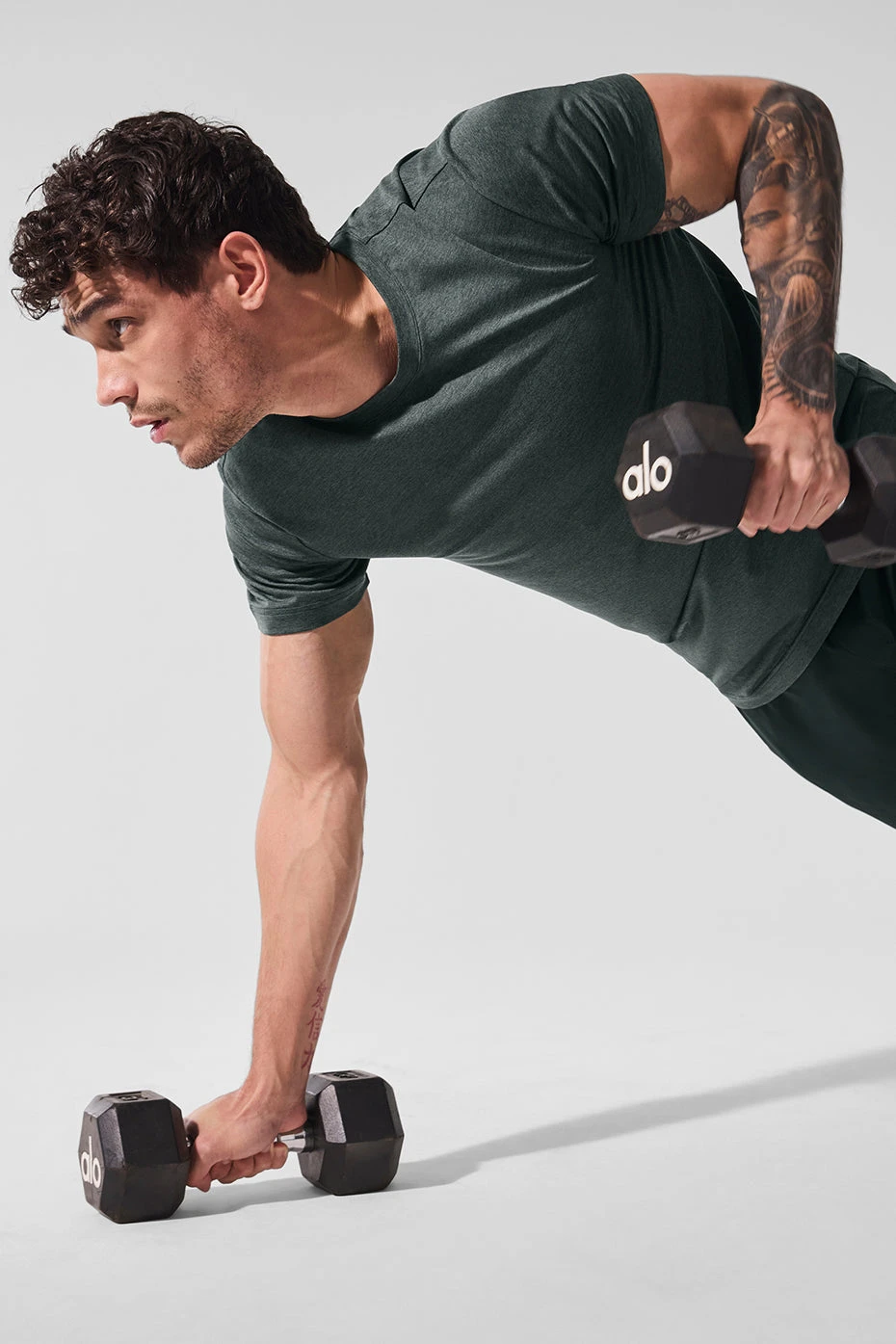 Conquer Reform Crewneck Short Sleeve - Charcoal Green Heather 7 Conquer Reform Crewneck Short Sleeve - Charcoal Green Heather - Image 5