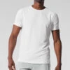 Alo Vapor Crewneck Short Sleeve - White -ALO ACTIVEWEAR SALE M1228R 00 b1 s1 a1 1 m221