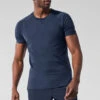 Alo Vapor Crewneck Short Sleeve - Navy -ALO ACTIVEWEAR SALE M1228R 03842 b1 s1 a1 1 m221