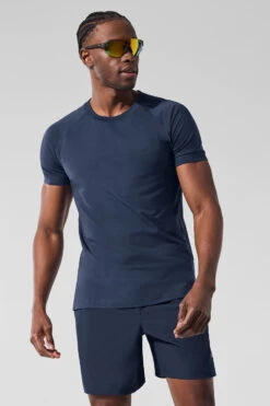 Alo Vapor Crewneck Short Sleeve - Navy