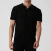 Open-Knit Polo - Black -ALO ACTIVEWEAR SALE M1229R 01 b1 s3 a1 1 m108