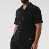 Coastal Terry Button Up - Black -ALO ACTIVEWEAR SALE M1235R 01 b1 s1 a1 1 m93