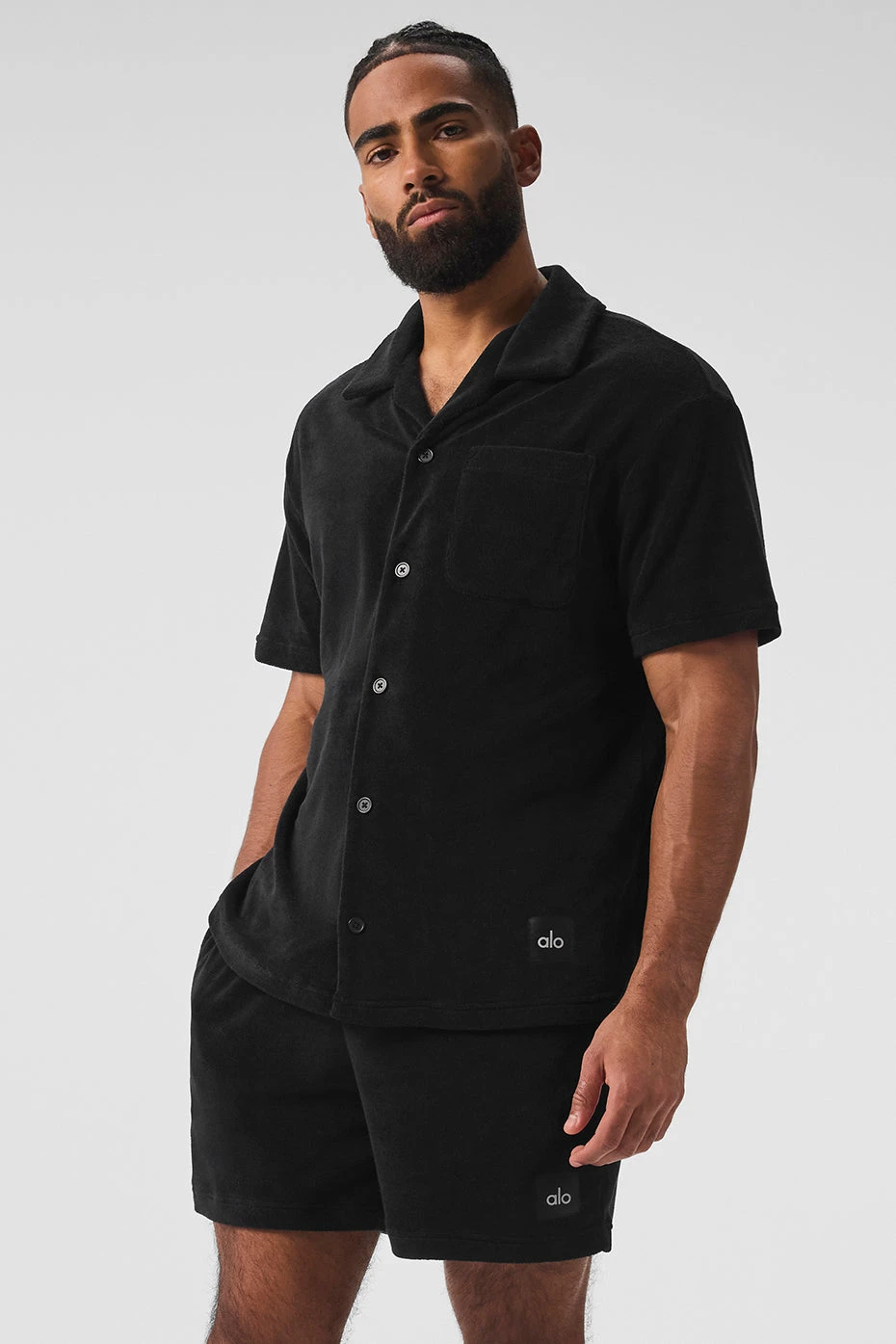 Coastal Terry Button Up - Black 3 Coastal Terry Button Up - Black