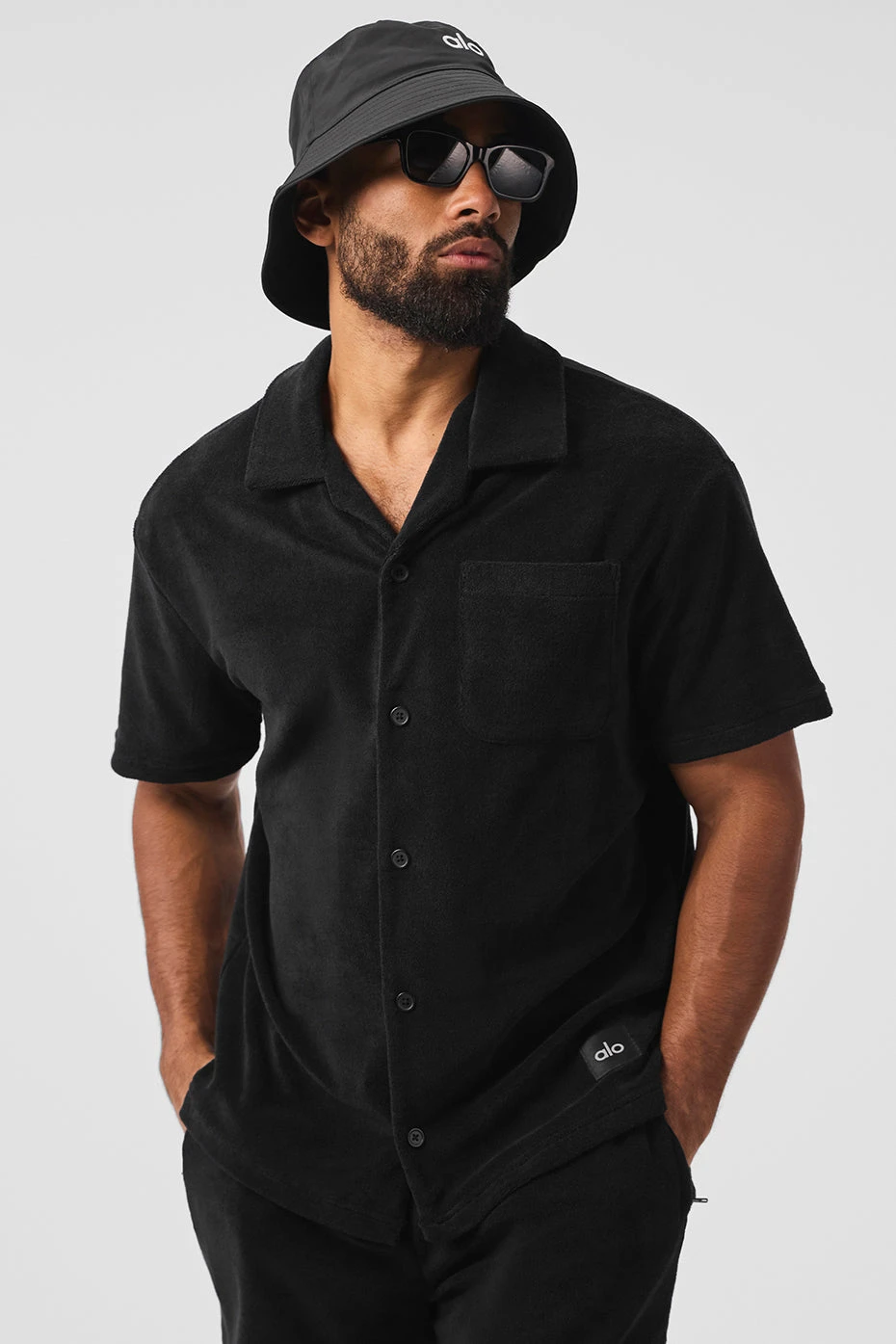 Coastal Terry Button Up - Black 6 Coastal Terry Button Up - Black - Image 4