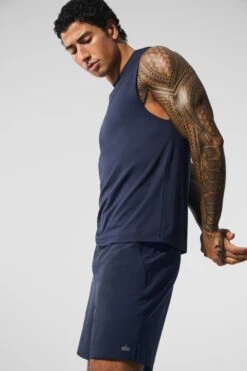 Conquer Muscle Tank - Navy -ALO ACTIVEWEAR SALE M2066R 03842 b1 s1 a3 1 m203