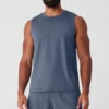 Conquer Muscle Tank - Bluestone -ALO ACTIVEWEAR SALE M2066R 04352 b1 s3 a1 1 m93