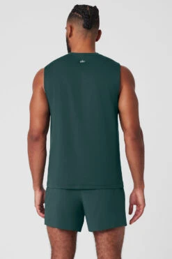 Conquer Muscle Tank - Midnight Green -ALO ACTIVEWEAR SALE M2066R 04570 b1 s3 a2 1 m93
