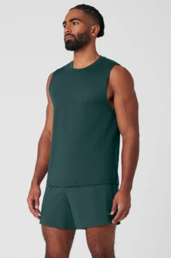 Conquer Muscle Tank - Midnight Green -ALO ACTIVEWEAR SALE M2066R 04570 b1 s3 a3 1 m93