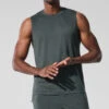 Conquer Muscle Tank - Charcoal Green Heather -ALO ACTIVEWEAR SALE M2066R 06111 b1 s1 a1 1 m221