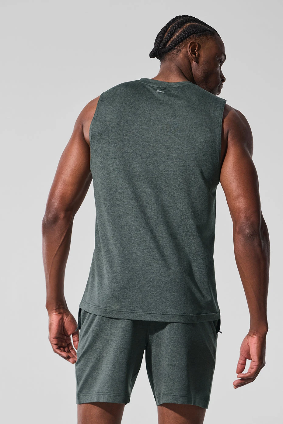 Conquer Muscle Tank - Charcoal Green Heather 4 Conquer Muscle Tank - Charcoal Green Heather - Image 2