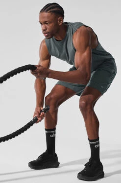 Conquer Muscle Tank - Charcoal Green Heather 12 Conquer Muscle Tank - Charcoal Green Heather -ALO ACTIVEWEAR SALE M2066R 06111 b1 s1 a5 1 m221