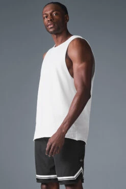 Society Raw Edge Tank - White -ALO ACTIVEWEAR SALE M2069R 00 b1 s1 a3 1 m221