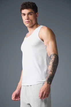 Everyday Modal Rib Tank - White -ALO ACTIVEWEAR SALE M2071R 00 b1 s1 a3 1 m214