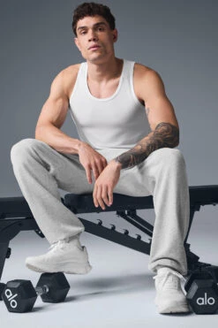 Everyday Modal Rib Tank - White -ALO ACTIVEWEAR SALE M2071R 00 b1 s1 a5 1 m214