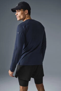 Triumph Long Sleeve Tee - Navy -ALO ACTIVEWEAR SALE M3079R 03842 b1 s1 a2 1 m214