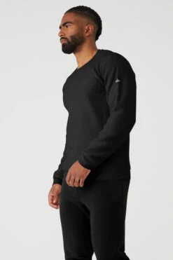 Triumph Crew Neck Sweatshirt - Black -ALO ACTIVEWEAR SALE M3108R 01 b1 s3 a3 m93