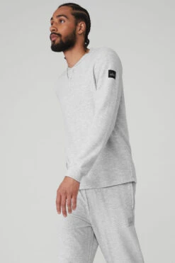 Micro Waffle Fast Break Henley - Athletic Heather Grey 9 Micro Waffle Fast Break Henley - Athletic Heather Grey -ALO ACTIVEWEAR SALE M3148R 02910 b1 s3 a2 1 m92