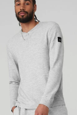 Micro Waffle Fast Break Henley - Athletic Heather Grey 11 Micro Waffle Fast Break Henley - Athletic Heather Grey -ALO ACTIVEWEAR SALE M3148R 02910 b1 s3 a4 1 m92